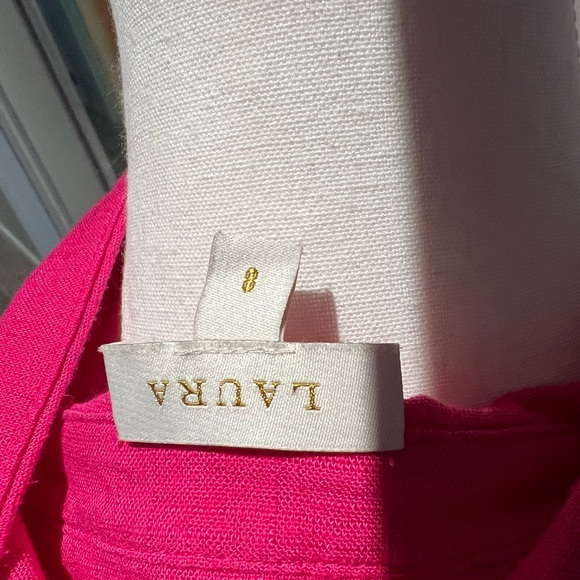 Linen hot pink Laura shirt.   Worn once. - Picture 4 of 4